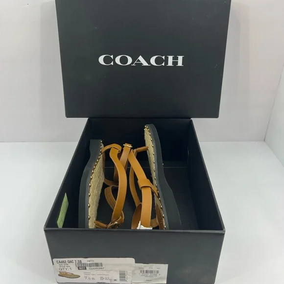COACH SANDALS, “GRACEY LEATHER “PENNY” COLOR, WOMENS SIZE 7.5-B, EUR 38-B - Picture 13 of 16